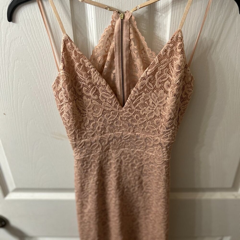 Stunning Champagne Lace Cocktail Dress
